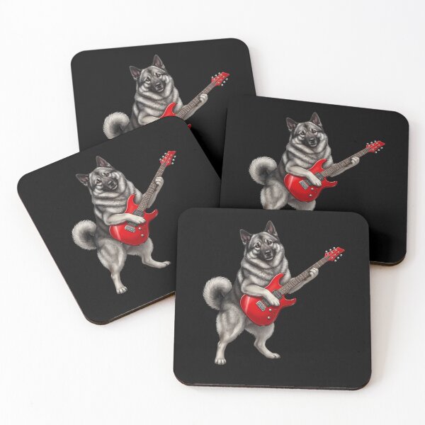 Item preview, Norwegian Elkhound Playing Electric Guitar Player Guitarist Dog Lover designed and sold by TerryConnells.