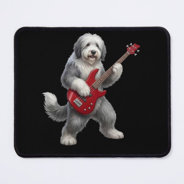 Item preview, Old English Sheepdog Playing Bass Guitar Player Guitarist Dog Lover designed and sold by TerryConnells.