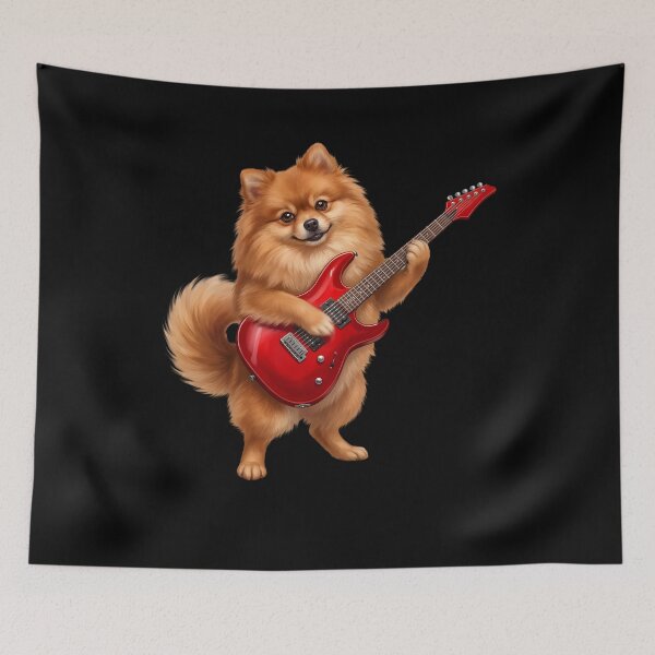 Item preview, Pomeranian Playing Electric Guitar Player Guitarist Dog Lover designed and sold by TerryConnells.