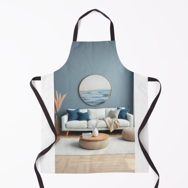 Item preview, Serene Coastal Living Room with Ocean Art designed and sold by Vida e Arte.