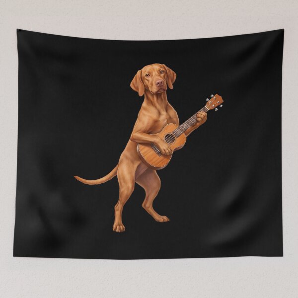Item preview, Vizsla Playing Ukulele Player Ukulelist Dog Lover designed and sold by DoodleTortle.