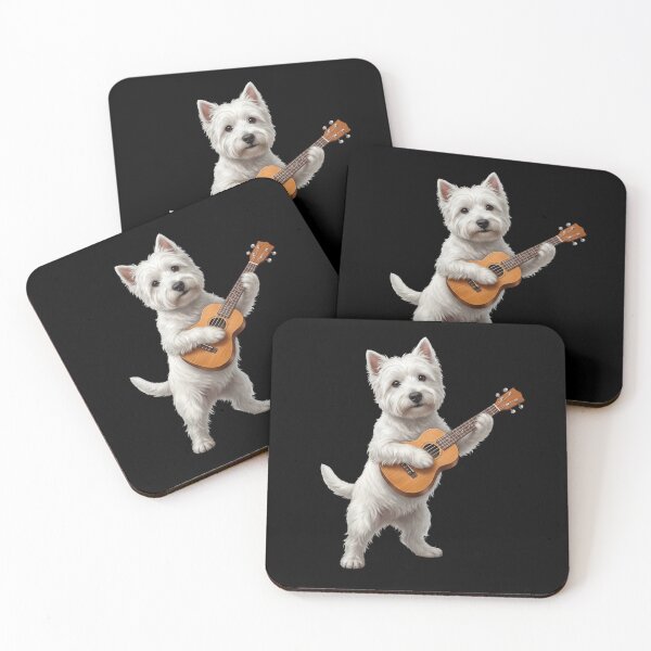 Item preview, West Highland White Terrier Playing Ukulele Player Ukulelist Dog Lover designed and sold by DoodleTortle.
