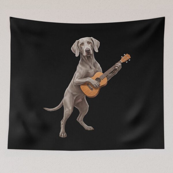Item preview, Weimaraner Playing Ukulele Player Ukulelist Dog Lover designed and sold by DoodleTortle.