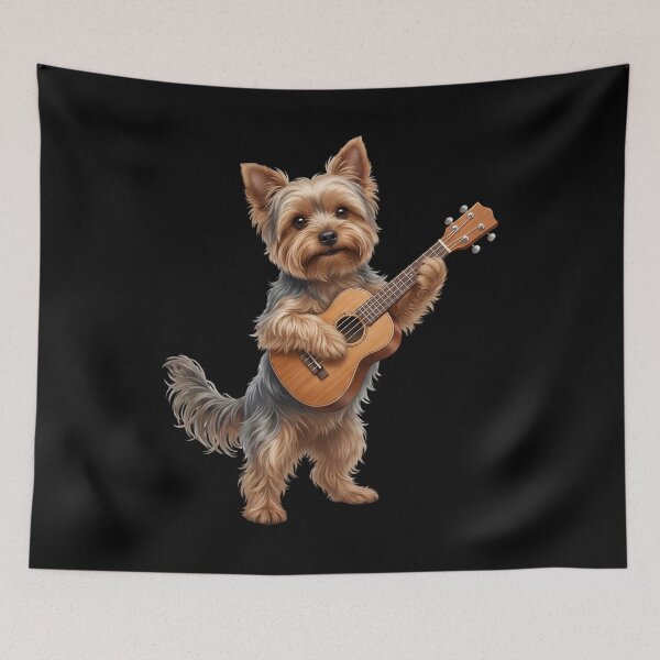 Item preview, Yorkshire Terrier Playing Ukulele Player Ukulelist Dog Lover designed and sold by DoodleTortle.