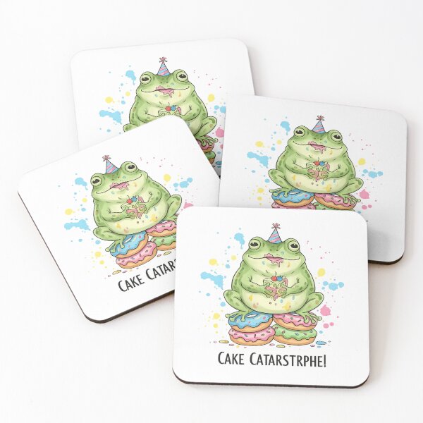 Item preview, Cake Catastrophe Frog – Funny Cake Lover Cartoon designed and sold by StickyDelights.