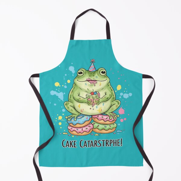 Item preview, Cake Catastrophe Frog – Funny Cake Lover Cartoon designed and sold by Nusha Creations.