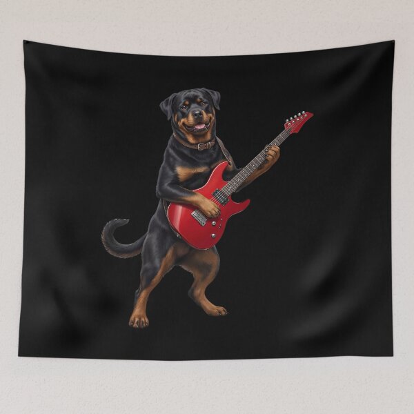 Item preview, Rottweiler Playing Electric Guitar Player Guitarist Dog Lover designed and sold by TerryConnells.