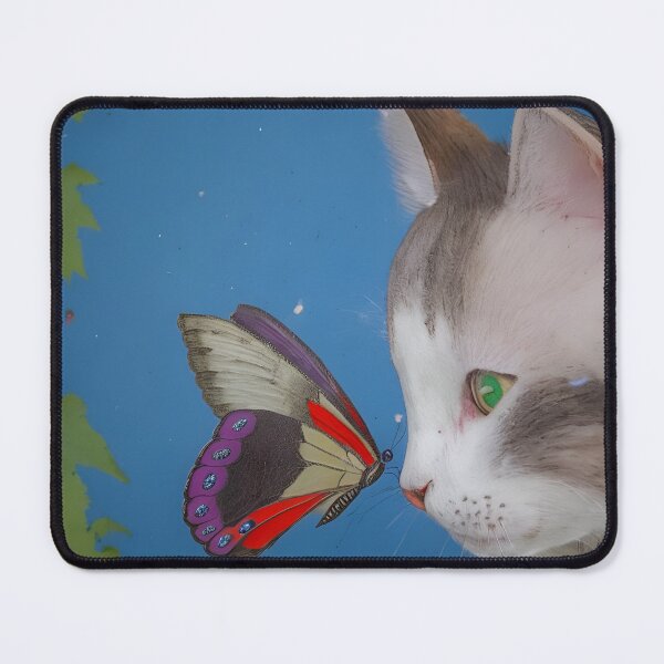 Item preview, Cat and Butterfly Encounter designed and sold by design-emperor.