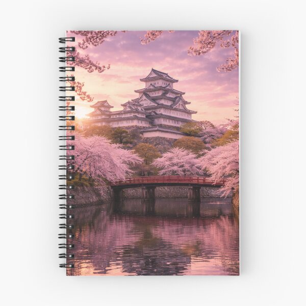 Item preview, Himeji Castle at Sunset – Sakura Framed Japanese Castle designed and sold by PopChaosStudio.
