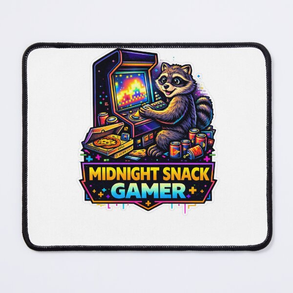 Item preview, Midnight Snack Gamer Shirt Funny Raccoon Retro Gaming Trash Panda Pizza Meme designed and sold by ZEBBEDE - Minimal Streetwear .