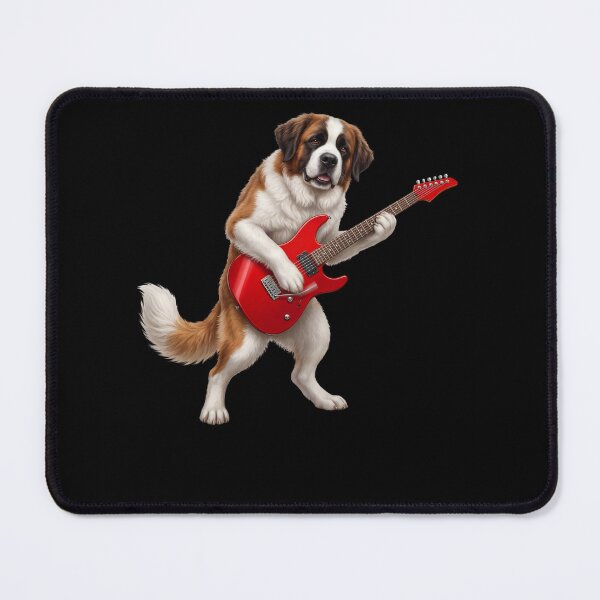 Item preview, Saint Bernard Playing Electric Guitar Player Guitarist Dog Lover designed and sold by TerryConnells.