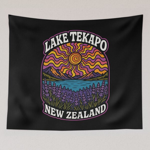 Item preview, Lake Tekapo New Zealand Landscape Trippy Art designed and sold by TomFrontierArt.