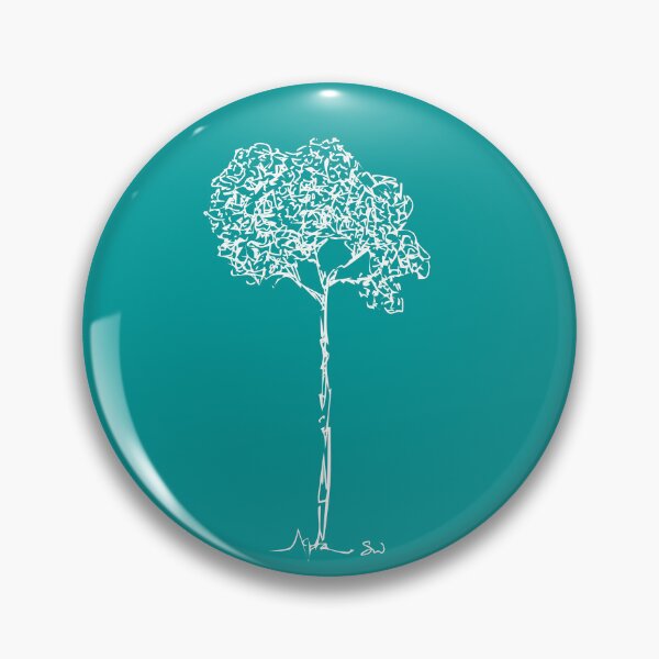 Item preview, Almond Tree Handdrawn Minimalist Botanical Ink Illustration Turquiose designed and sold by SWSandraWechner.