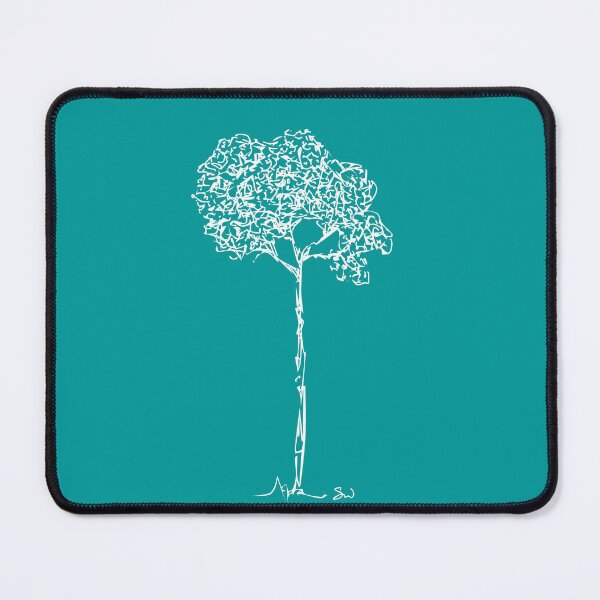 Item preview, Almond Tree Handdrawn Minimalist Botanical Ink Illustration Turquiose designed and sold by SWSandraWechner.