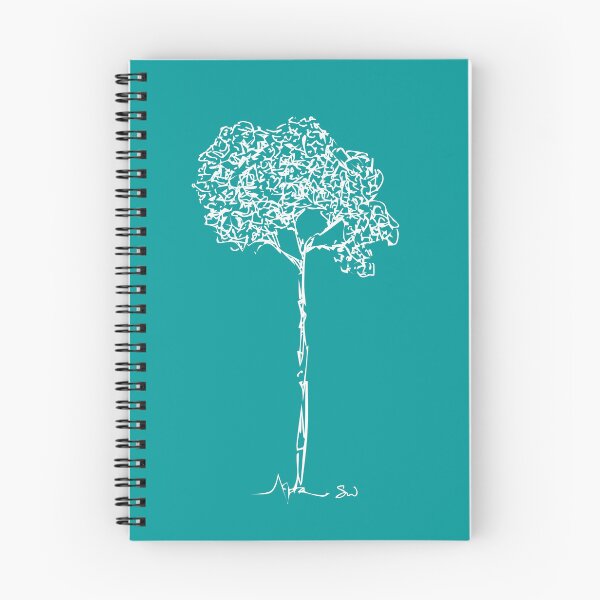 Item preview, Almond Tree Handdrawn Minimalist Botanical Ink Illustration Turquiose designed and sold by SWSandraWechner.