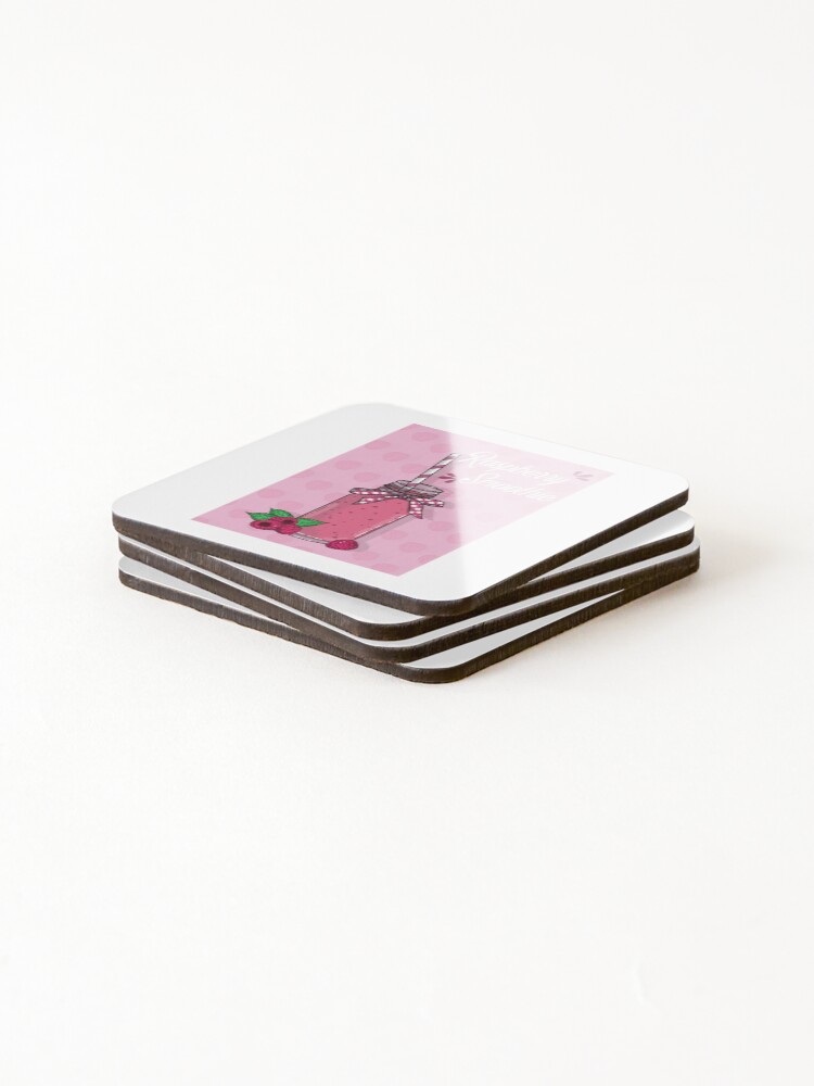 Thumbnail 4 of 5, Coasters (Set of 4), Refreshing Raspberry Smoothie ! designed and sold by Hello-Cuties.