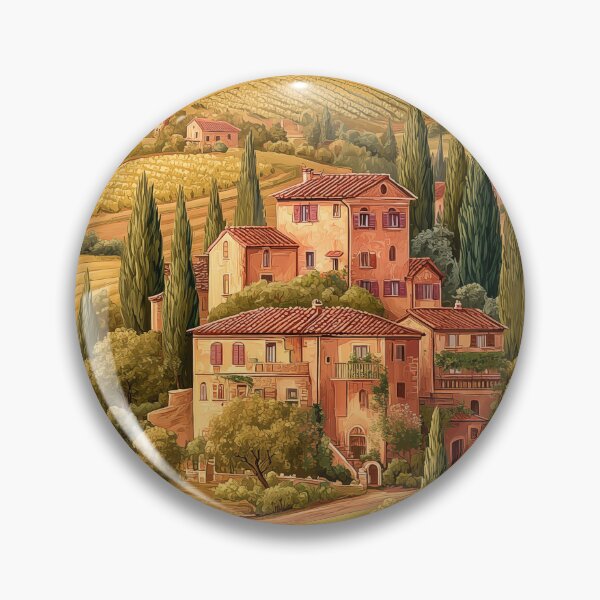 Item preview, Tuscan Village Landscape Painting designed and sold by PetsArt.