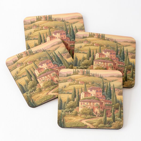 Item preview, Tuscan Village Landscape Painting designed and sold by PetsArt.