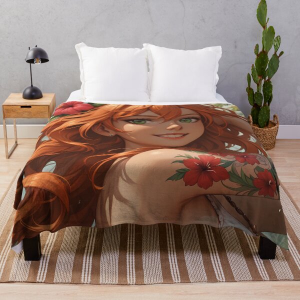Item preview, HANA: Cute Anime Girl Tropical Hibiscus Summer Poster designed and sold by BorgSpareParts.