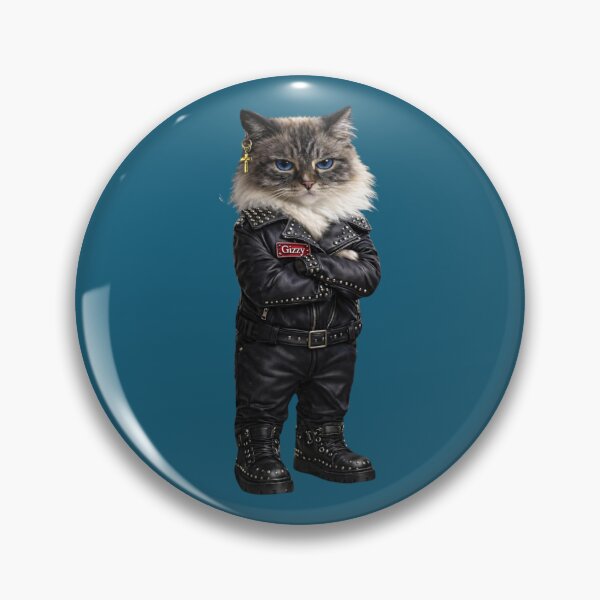 Item preview, Gizzy the rebel with a cause cat- Biker leather jacket all round cool cat designed and sold by Mishco courier co.