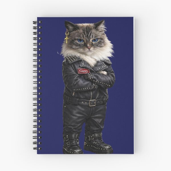 Item preview, Gizzy the rebel with a cause cat- Biker leather jacket all round cool cat designed and sold by Mishco courier co.