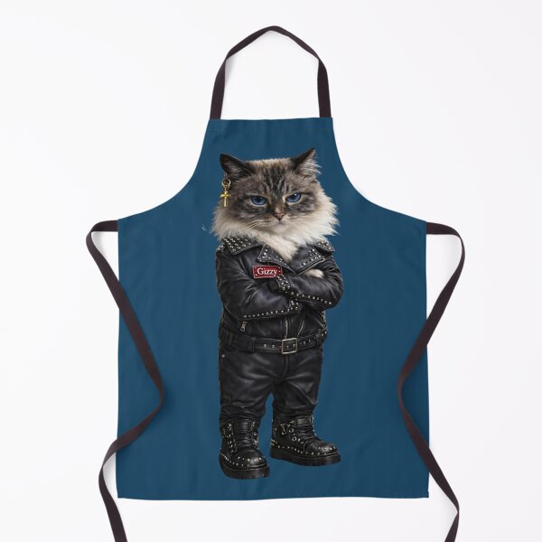 Item preview, Gizzy the rebel with a cause cat- Biker leather jacket all round cool cat designed and sold by Mishco courier co.