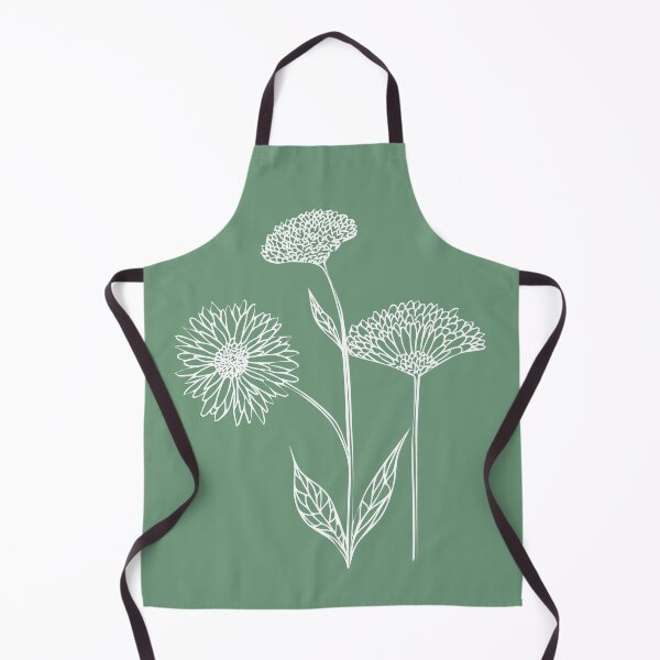 Item preview, Wildflowers Line Drawing Symmetric Minimalist aesthetic Natural Design Mint Green designed and sold by SWSandraWechner.