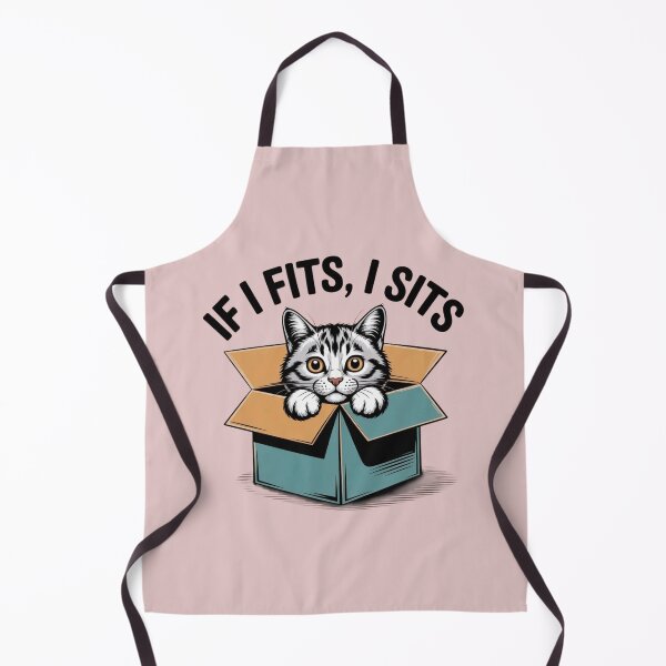 Item preview, If I Fits I Sits Funny Cat Sticker - Tabby Cat in Box Art designed and sold by RICHYON.
