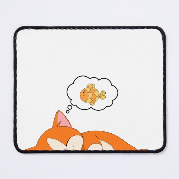 Item preview, Sleeping Cat Dreaming of Fish – Cute Cat Design designed and sold by SumeetCreativeArt.