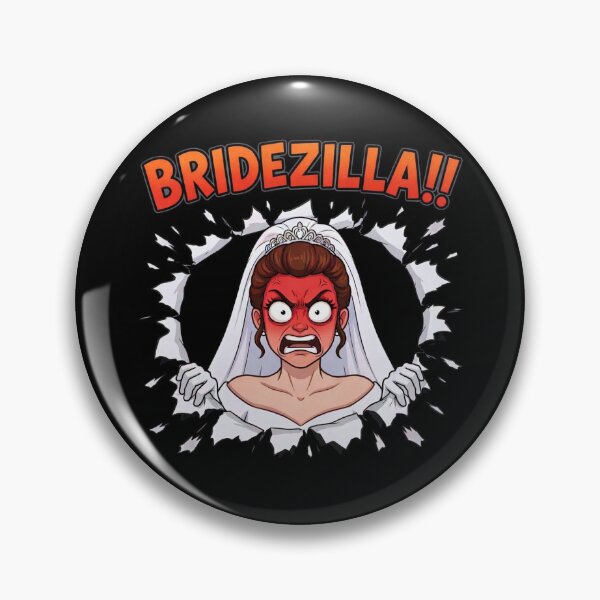 Item preview, Bridezilla!!: Funny Cartoon Bride Bursting Through the wall - Black designed and sold by ResonateUK.