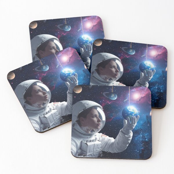 Item preview, Young Astronaut Holding Earth in Cosmic Wonderland designed and sold by DannyVerse.