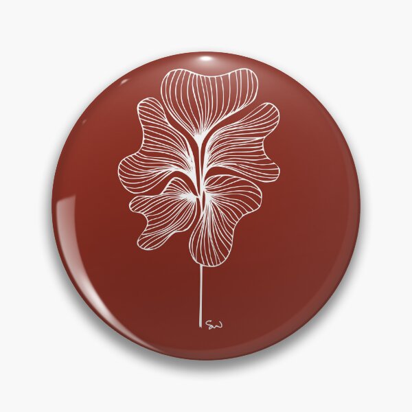 Item preview, Botanical Minimalist Symmetrical Line Drawing Rust Red designed and sold by SWSandraWechner.