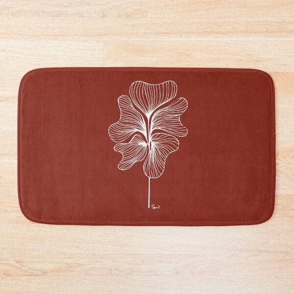 Item preview, Botanical Minimalist Symmetrical Line Drawing Rust Red designed and sold by SWSandraWechner.