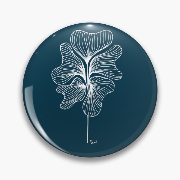 Item preview, Botanical Minimalist Symmetrical Line Drawing Midnight Blue designed and sold by SWSandraWechner.
