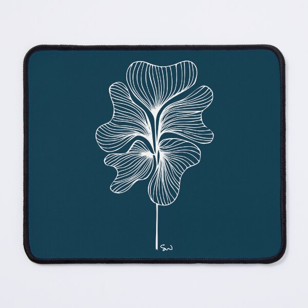Item preview, Botanical Minimalist Symmetrical Line Drawing Midnight Blue designed and sold by SWSandraWechner.
