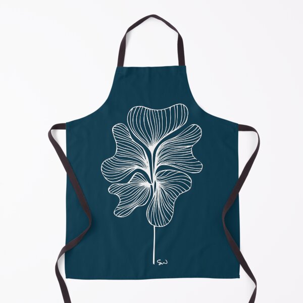 Item preview, Botanical Minimalist Symmetrical Line Drawing Midnight Blue designed and sold by SWSandraWechner.