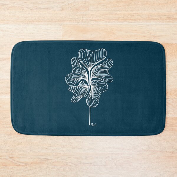 Item preview, Botanical Minimalist Symmetrical Line Drawing Midnight Blue designed and sold by SWSandraWechner.
