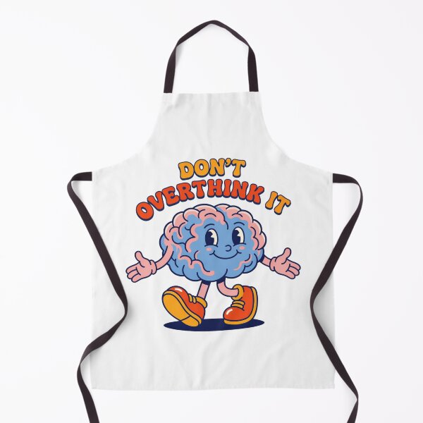 Item preview, Don't Overthink It – Funny Brain Cartoon Motivation Retro Design designed and sold by quietvisualsco.
