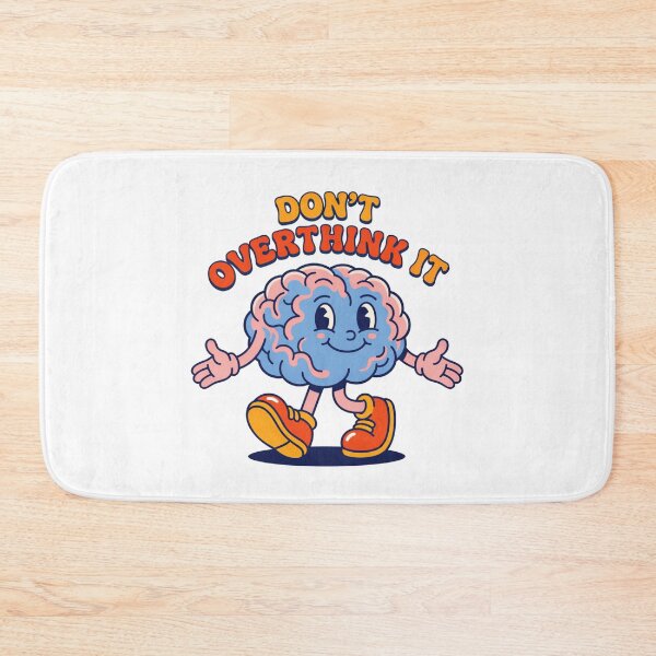 Item preview, Don't Overthink It – Funny Brain Cartoon Motivation Retro Design designed and sold by quietvisualsco.