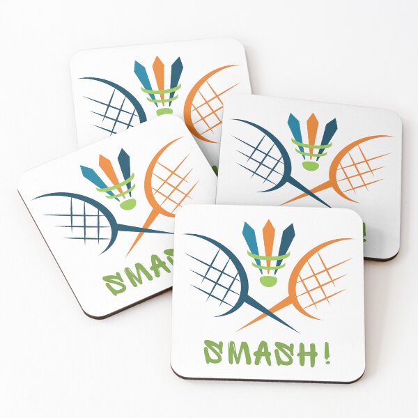 Item preview, Colorful Badminton Smash - Crossed Rackets & Shuttlecock designed and sold by LoudVictory.