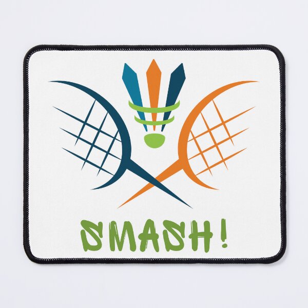 Item preview, Colorful Badminton Smash - Crossed Rackets & Shuttlecock designed and sold by LoudVictory.