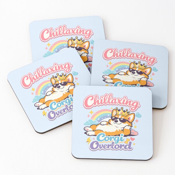 Item preview, Chillaxing Corgie Overlord | Cute Royal Dog Meme Pastel Kawaii Cartoon designed and sold by PopCulturePixel.
