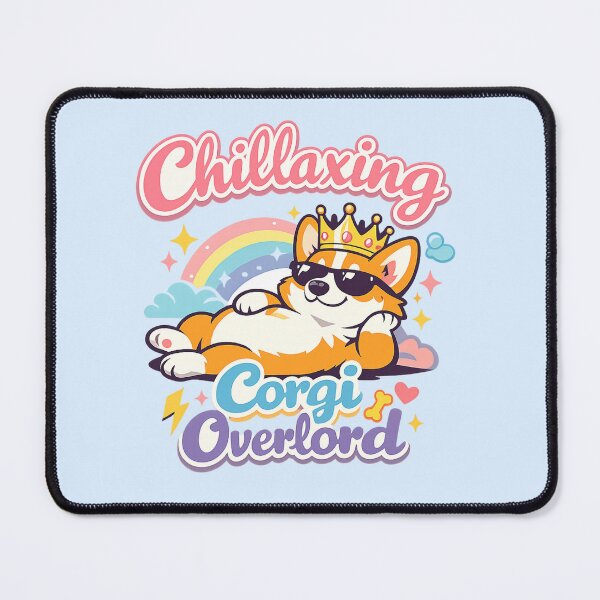 Item preview, Chillaxing Corgie Overlord | Cute Royal Dog Meme Pastel Kawaii Cartoon designed and sold by PopCulturePixel.