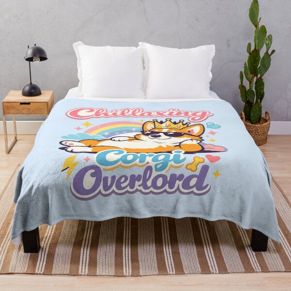 Item preview, Chillaxing Corgie Overlord | Cute Royal Dog Meme Pastel Kawaii Cartoon designed and sold by PopCulturePixel.