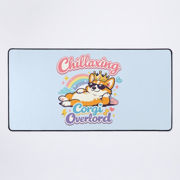 Item preview, Chillaxing Corgie Overlord | Cute Royal Dog Meme Pastel Kawaii Cartoon designed and sold by PopCulturePixel.