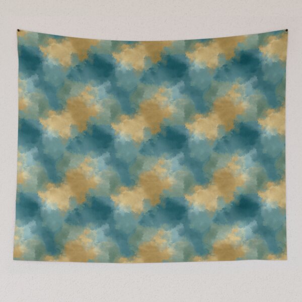 Item preview, Teal Amber Atmospheric Abstract Seamless Pattern designed and sold by Moisky Patterns.