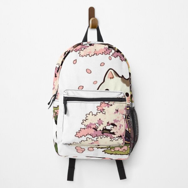 Item preview, Samurai Cat and Frog Under Cherry Blossoms - Sakura Best Friends Art designed and sold by De Aqui y de Alla Studio.
