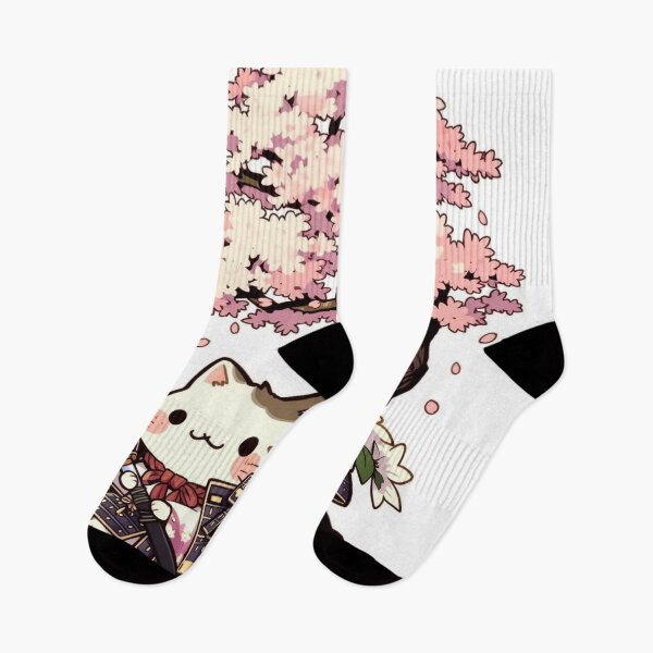 Item preview, Samurai Cat and Frog Under Cherry Blossoms - Sakura Best Friends Art designed and sold by De Aqui y de Alla Studio.