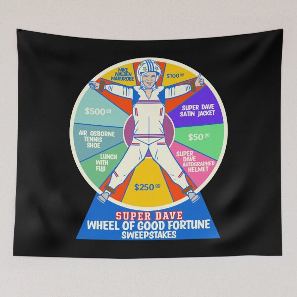 Item preview, SUPER DAVE Wheel of Good Fortune Sweepstakes Air Osborne Tennis Shoe Lunch With Fuji Satin Jacket designed and sold by Laxmicreations.