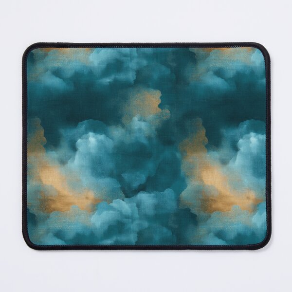 Item preview, Deep Teal and Amber Painterly Abstract Seamless Pattern designed and sold by Moisky Patterns.
